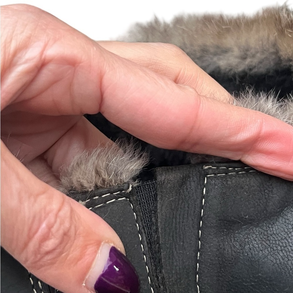 Knee high leather fur boots - Picture 7 of 8
